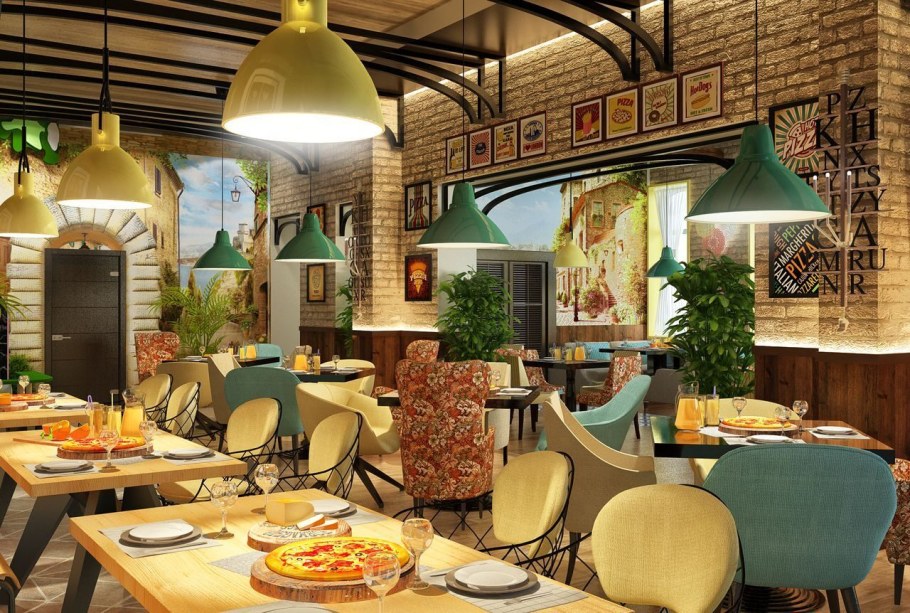 Интерьер кафе в итальянском стиле