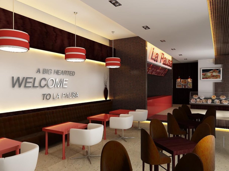 Интерьер мини пиццерий