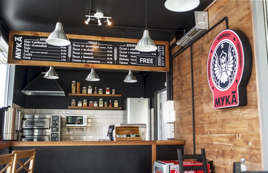 Интерьер мини пиццерий