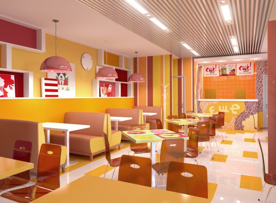 Интерьер кафе пиццерии