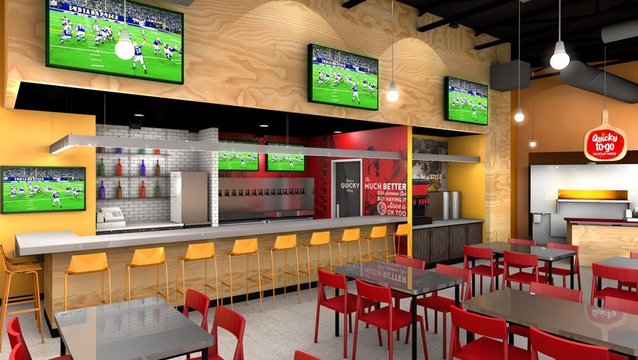 Красивый интерьер пиццерия