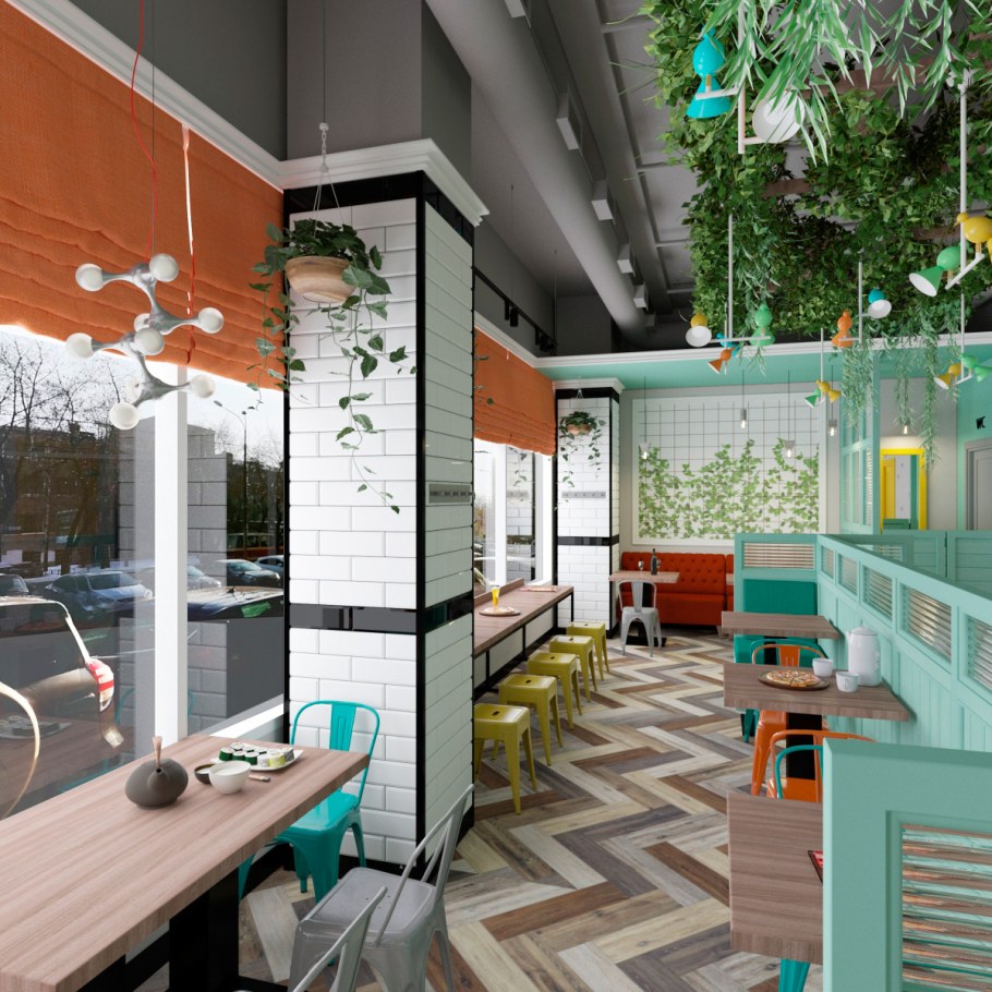 Американская пиццерия интерьер