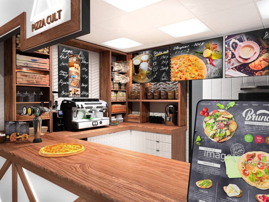 Интерьер кафе быстрого питания