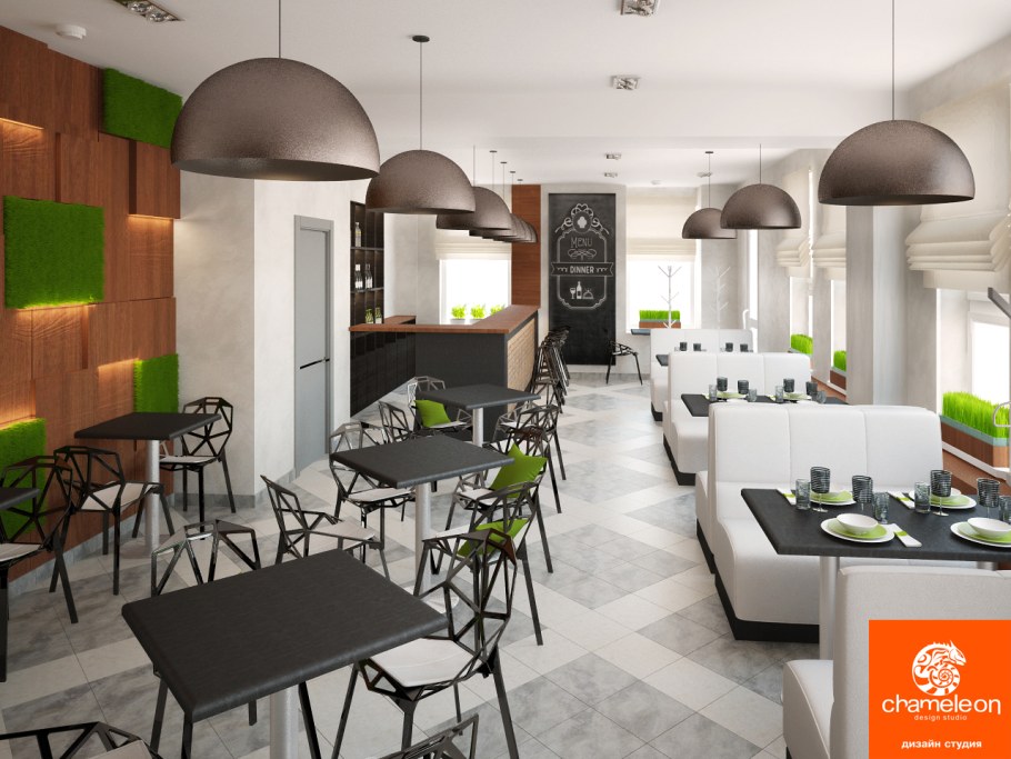 Интерьер кафе пиццерии