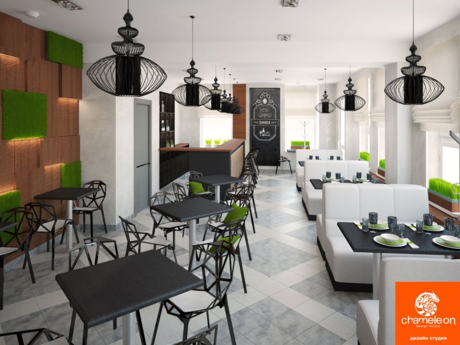 Современная пиццерия интерьер