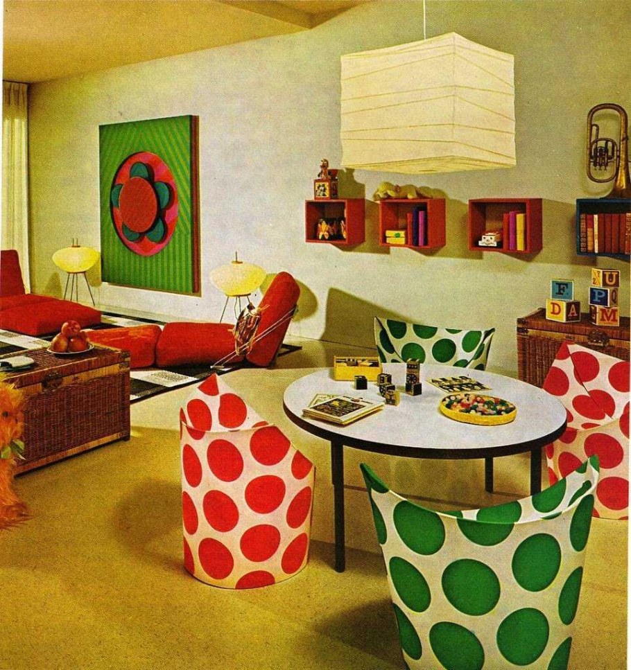 Интерьер в стиле 70-х 60-х