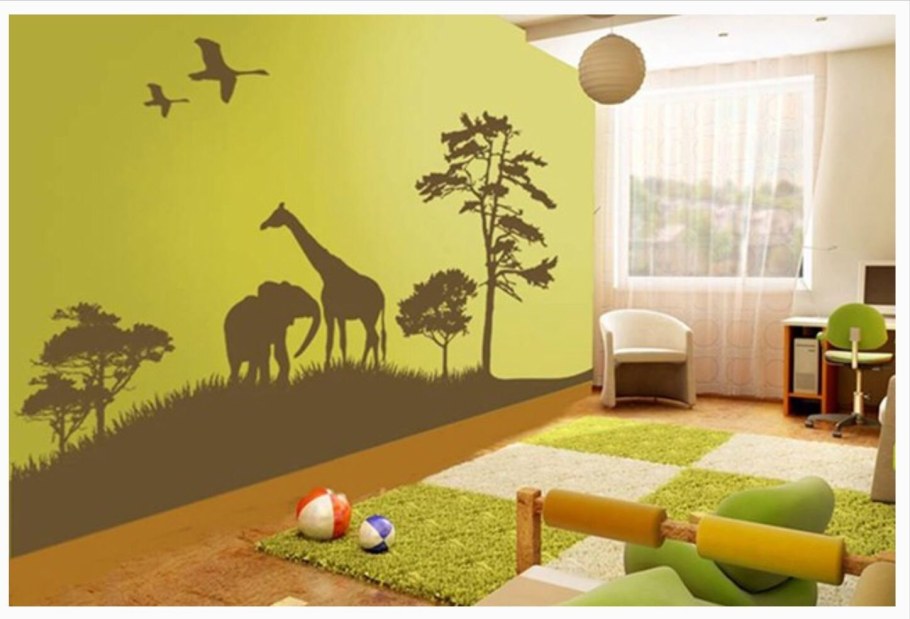 Детская в стиле сафари джунгли