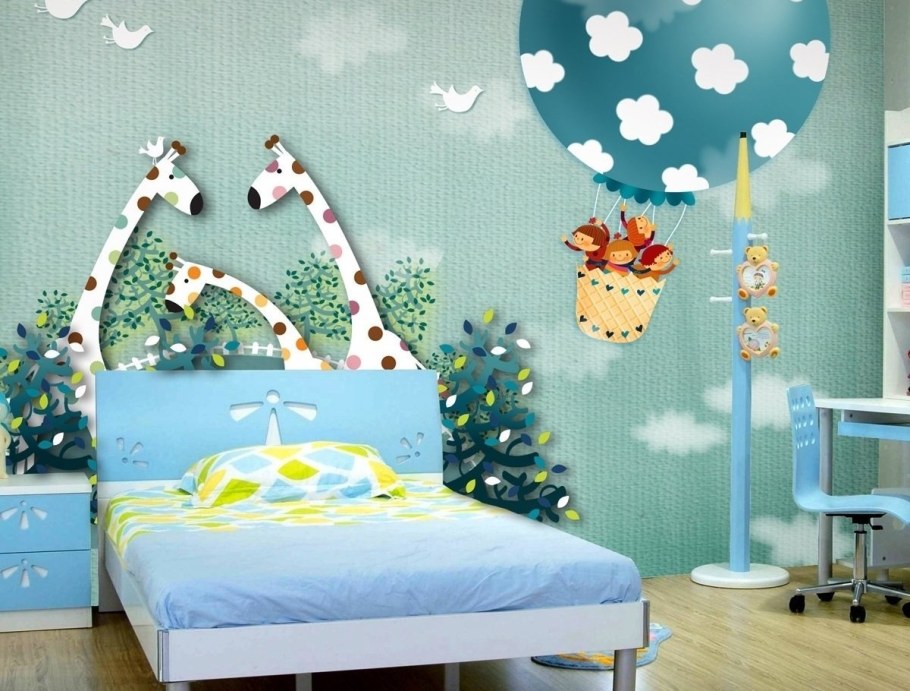 Декорирование стен в детской комнате