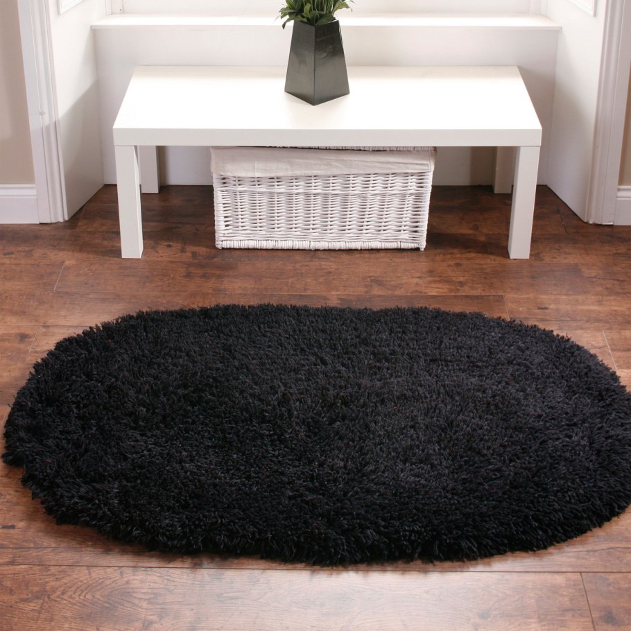 Ковер Шагги черный овал