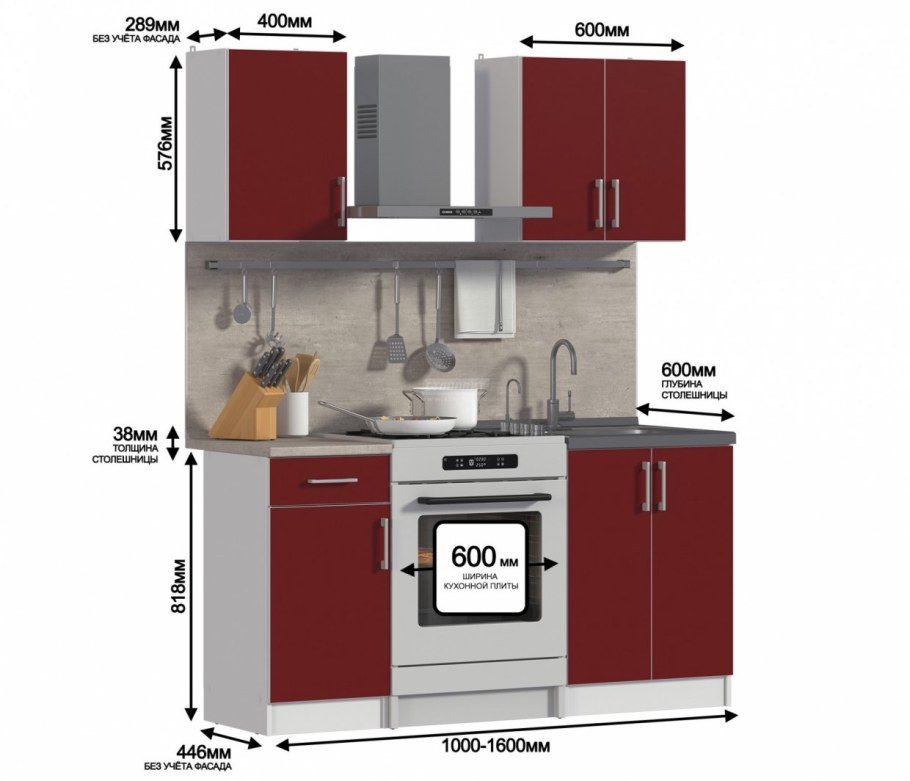 Деми кухня белый/бордо/Метрополитан r5