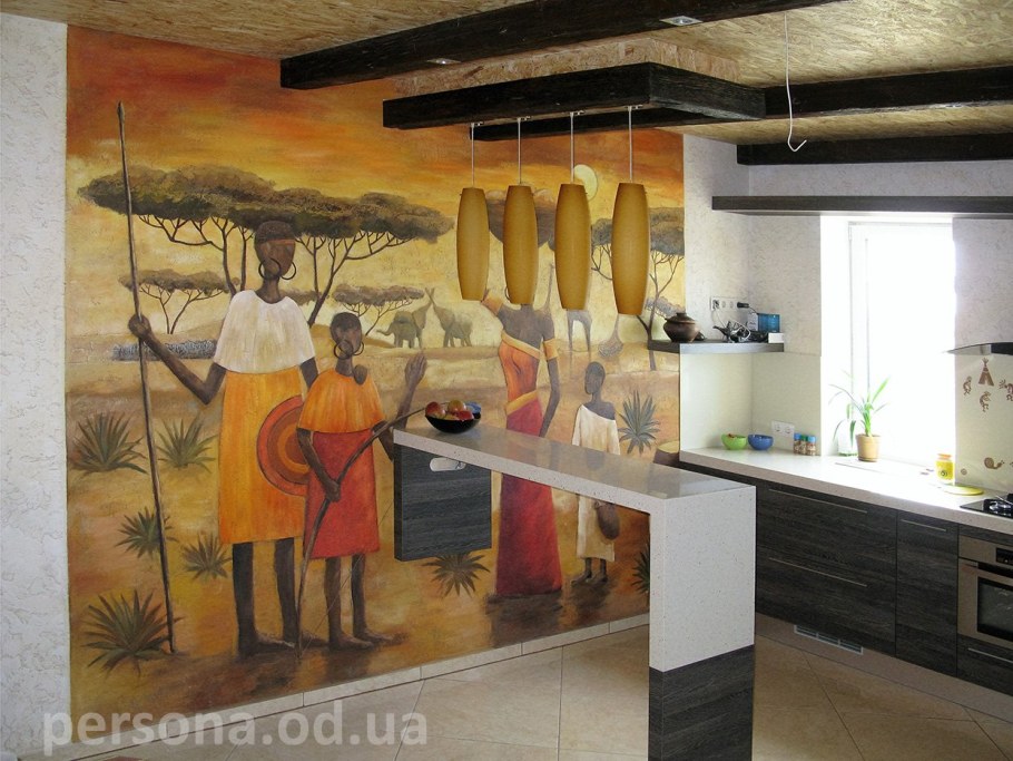 Африканский стиль в интерьере кухни