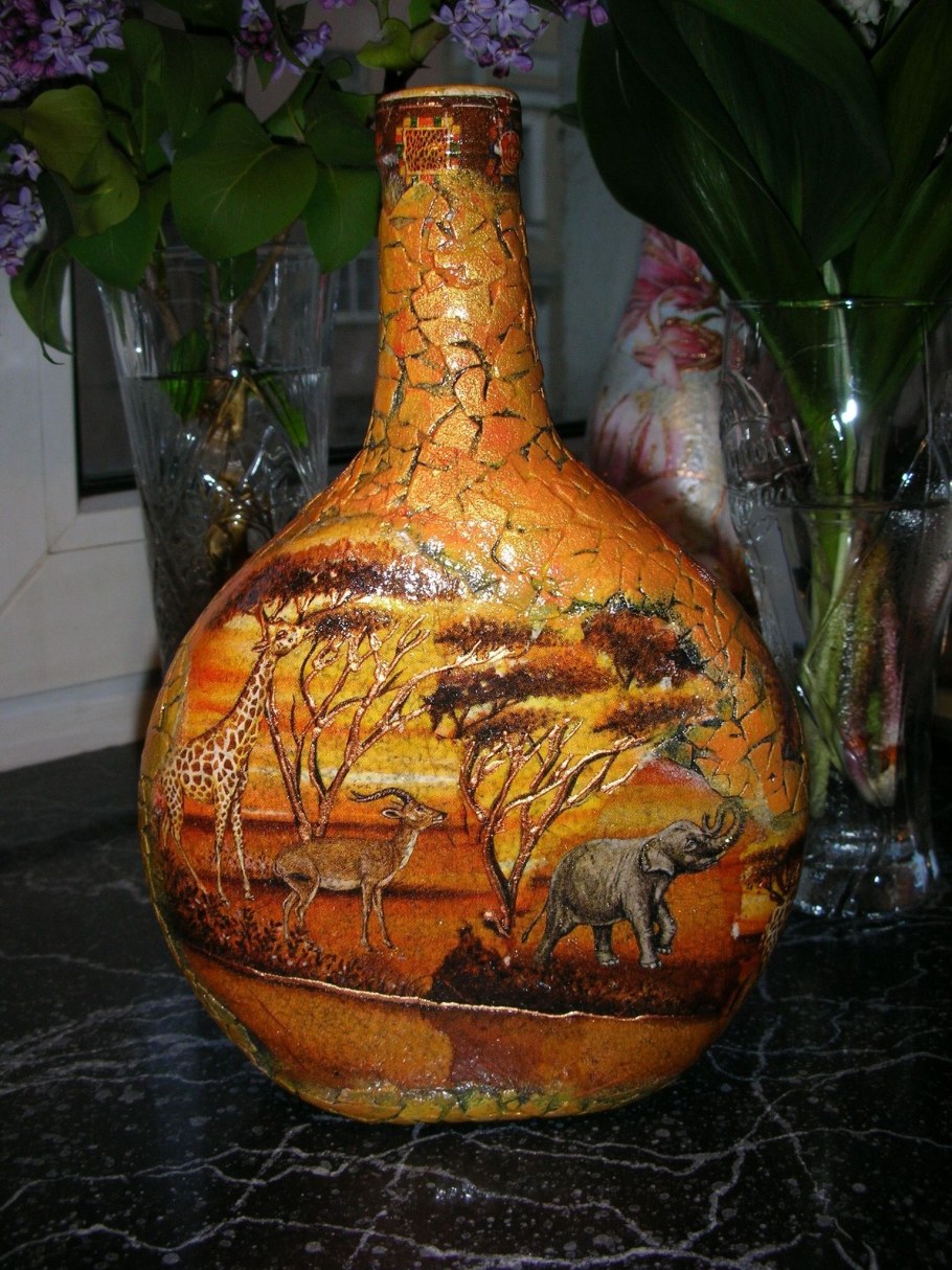 Декор вазы в африканском стиле