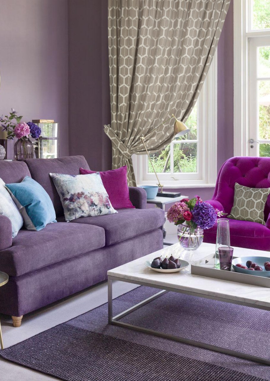 Гостиная в фиолетовых тонах