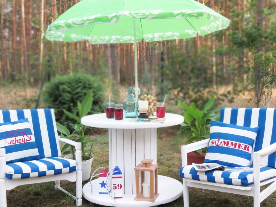 Садовый стол из катушки