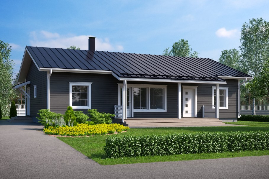 Дом 120 м2 одноэтажный деревянный дом