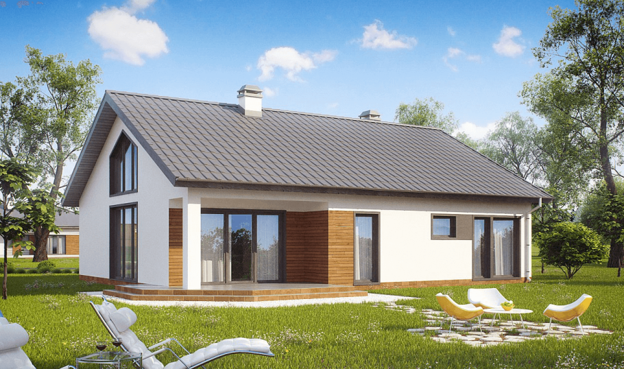 Проект z10 одноэтажный дом с террасой