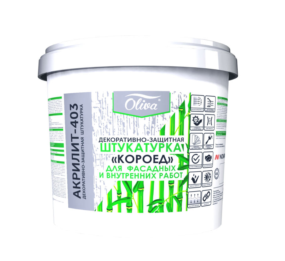 Шпатлевка олива Акрилит 406 фасадная