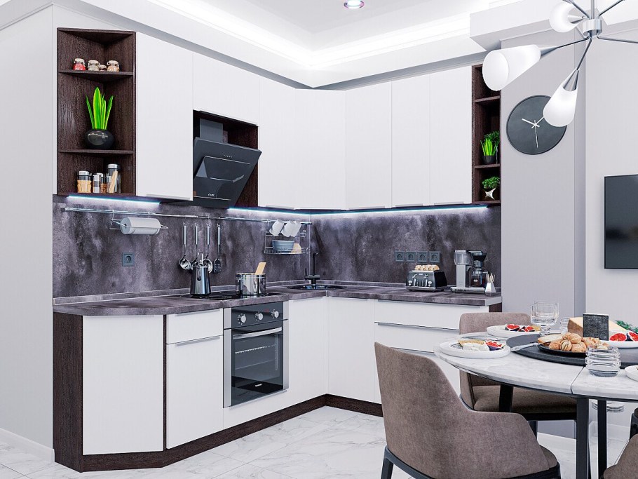 Кухня Фьюжн силки грей