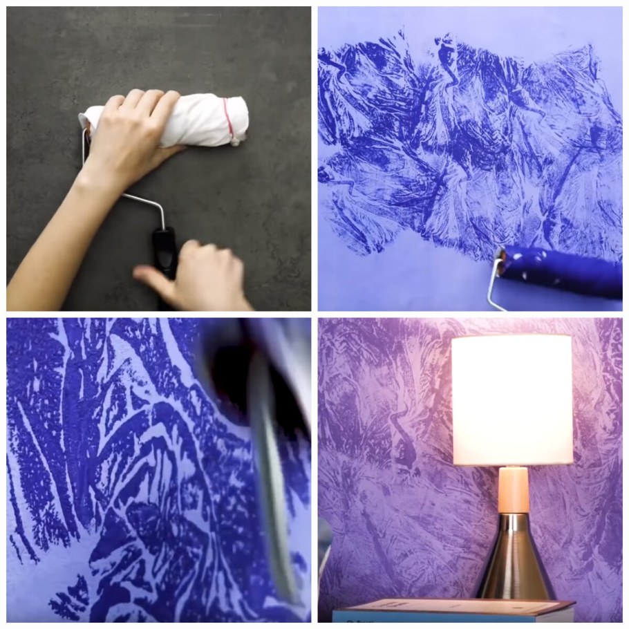 Узоры губкой на стене