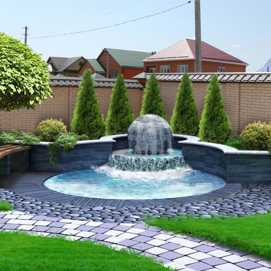 Фонтан в ландшафте