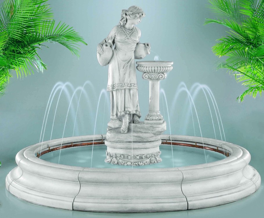 Круглый фонтан в саду