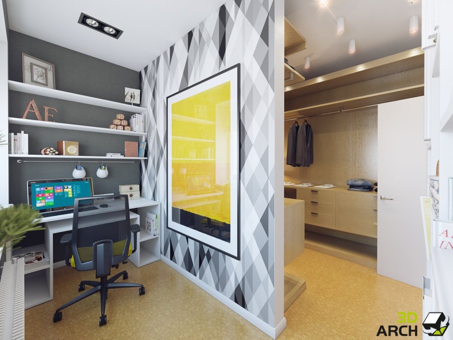 Гардеробная с рабочим местом