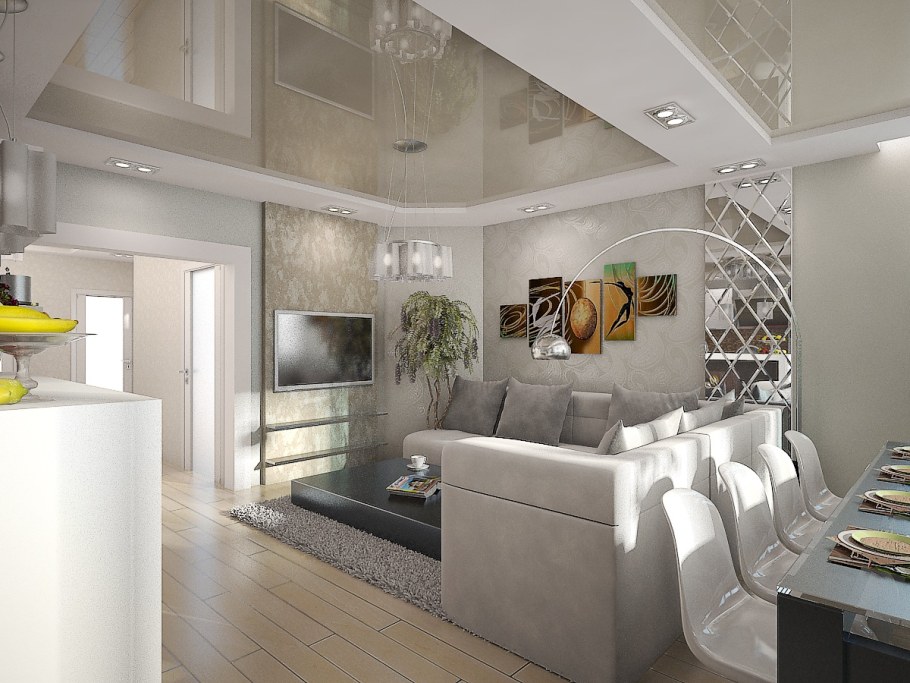 Кухня с гостинной 30кв м интерьер квартира