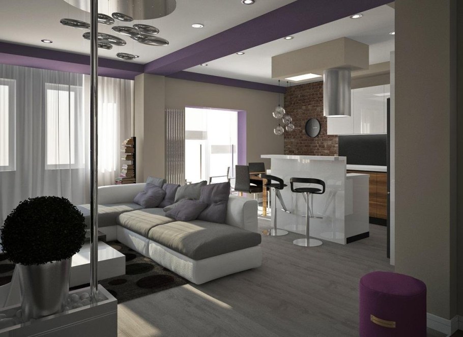 Интерьер кухни студии