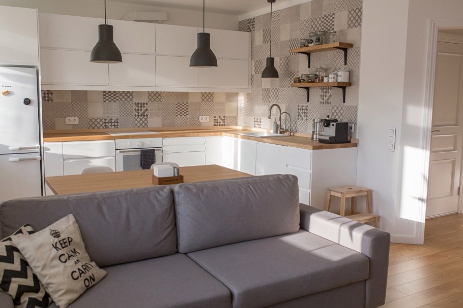 Кухня гостиная икеа 13м