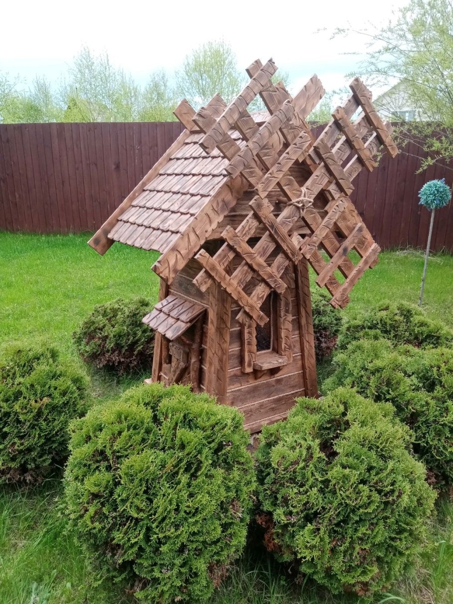 Мельница деревянная декоративная