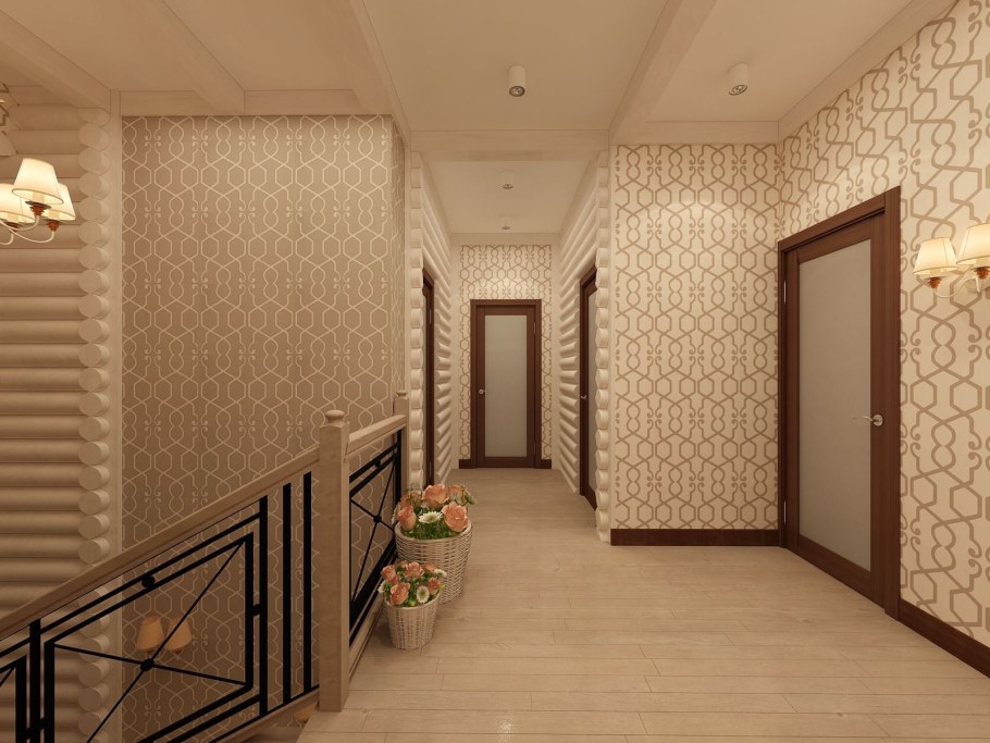 Интерьер коридора в частном доме