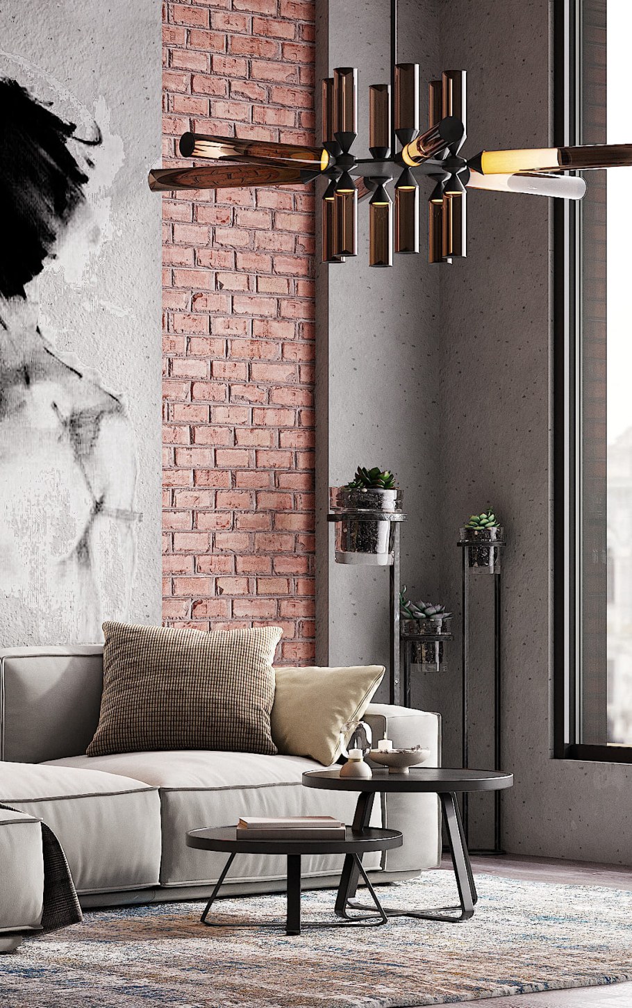 Камин в стиле лофт