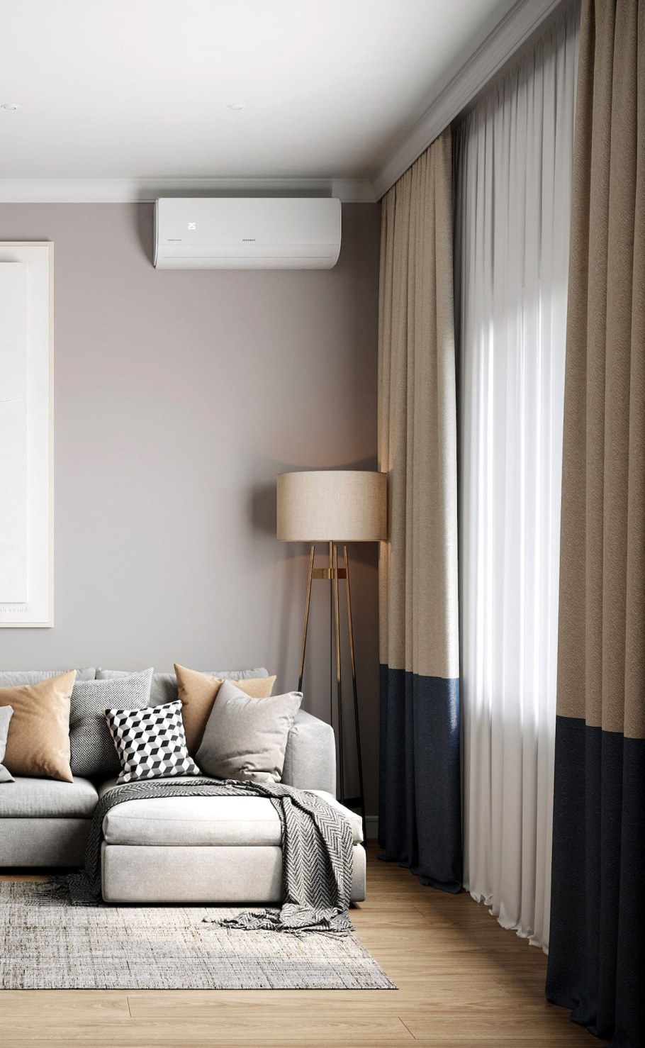 Строгий интерьер бежевый