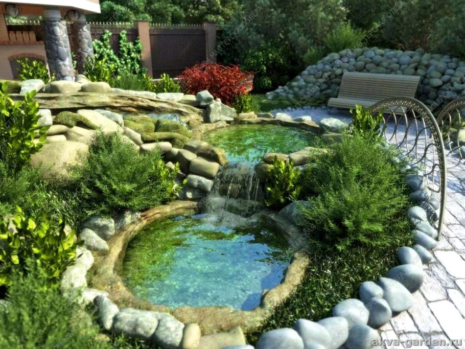 Альпийская горка с прудиком