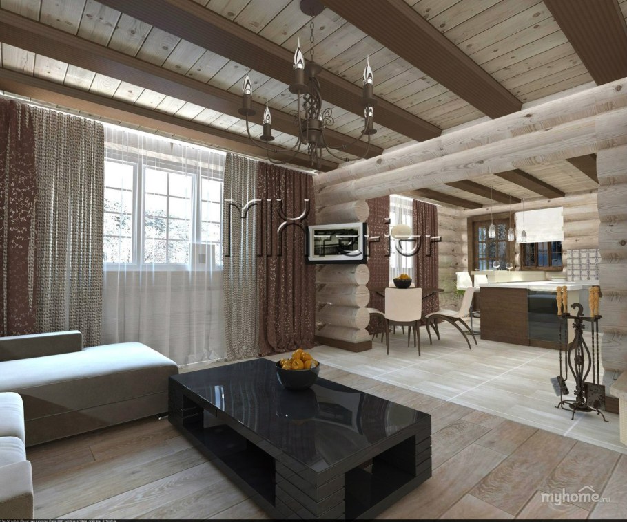 Дом из клееного бруса интерьер