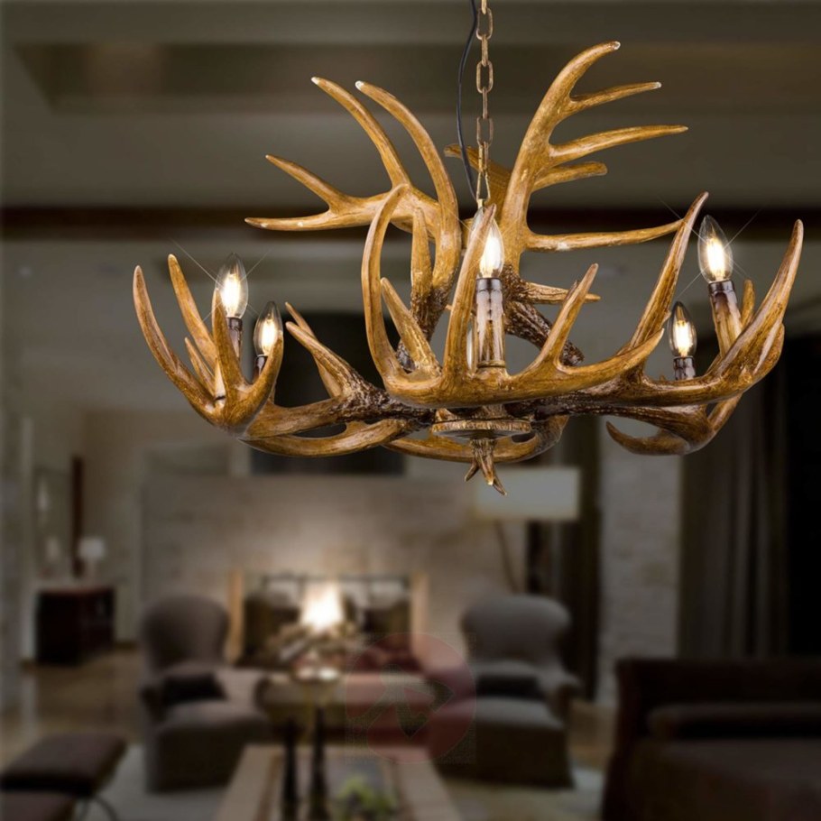 Люстра из оленьих Рогов