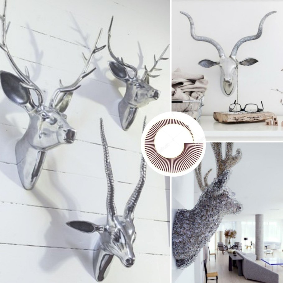 Стена бревенчатая на стене рога Оленьи