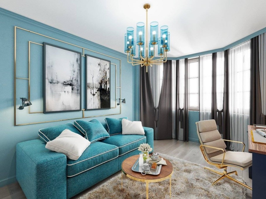 Интерьер в бирюзовых тонах
