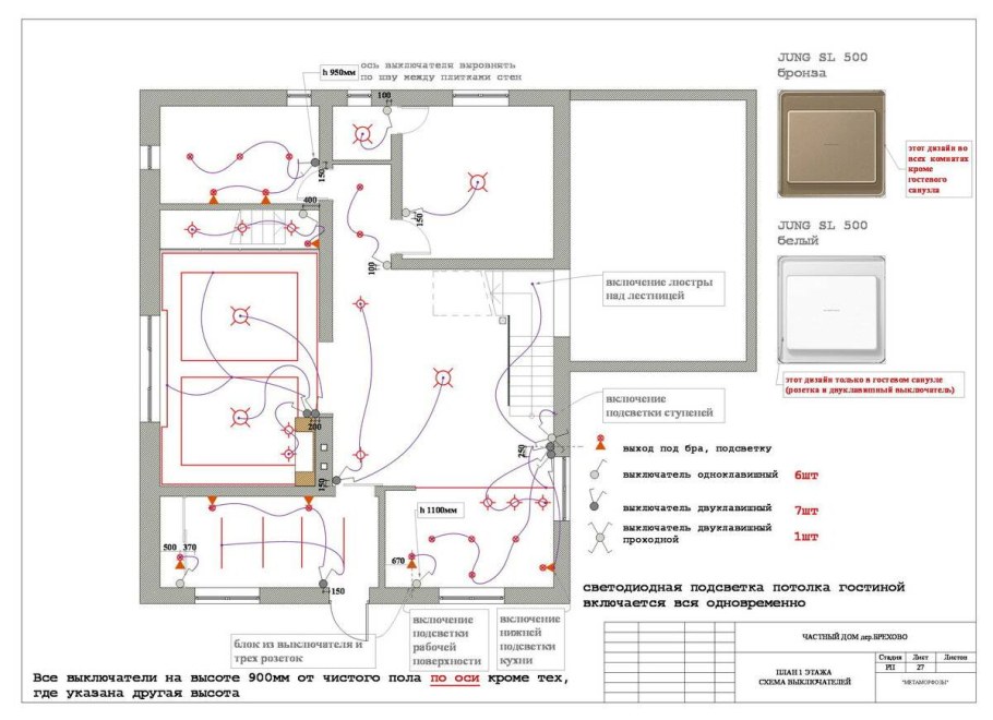 Схема монтажа электропроводки в квартире на кухне