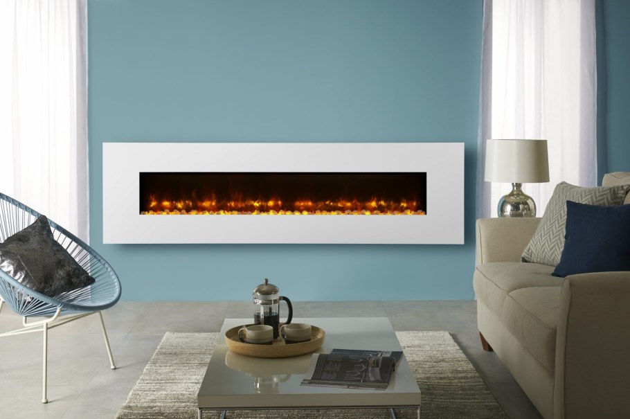 Настенный электрокамин в интерьере