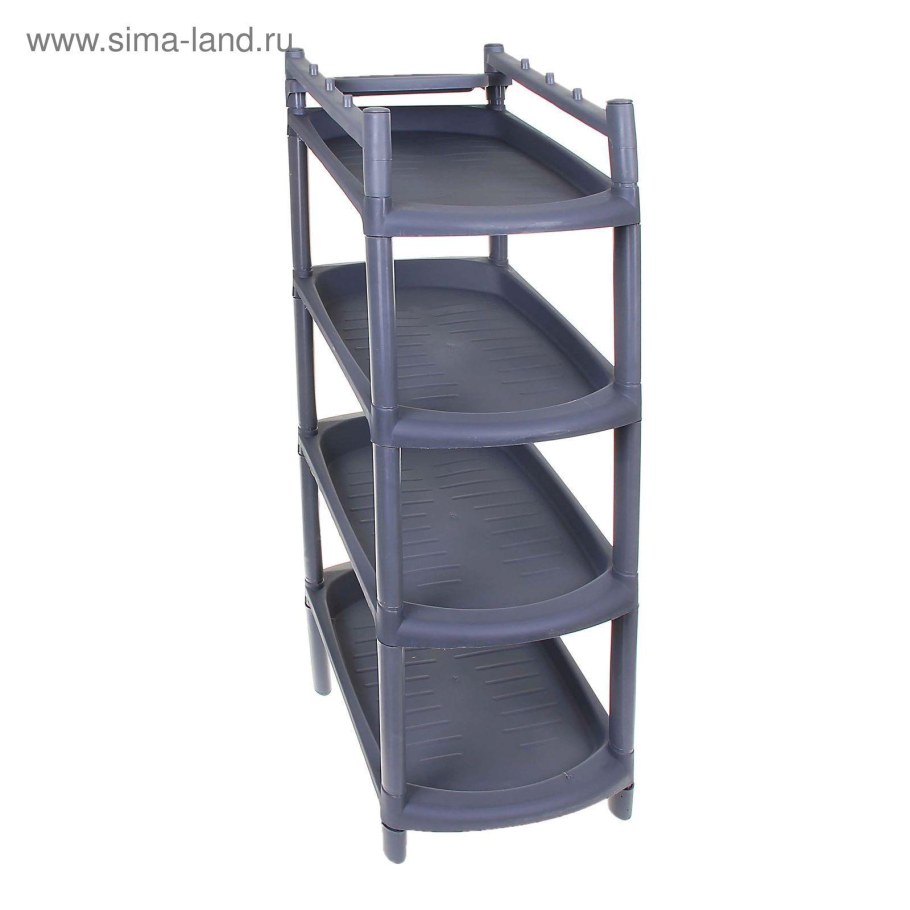 Этажерка для обуви "комфорт" 4 полки (серая) 92404