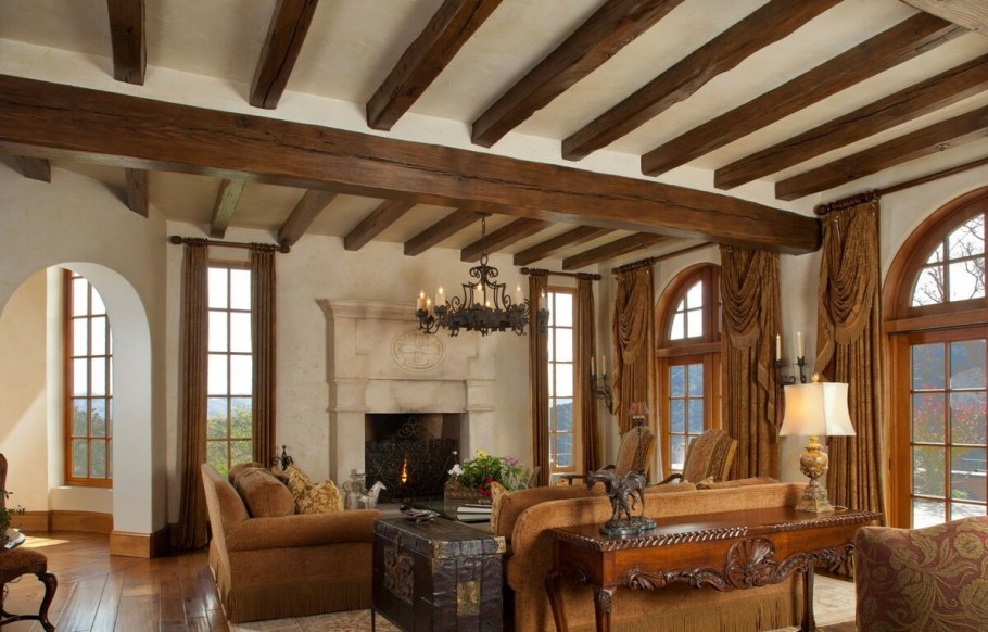 Фальшбалки в интерьере Кантри стиля