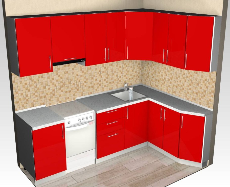 Угловая кухня с угловой мойкой