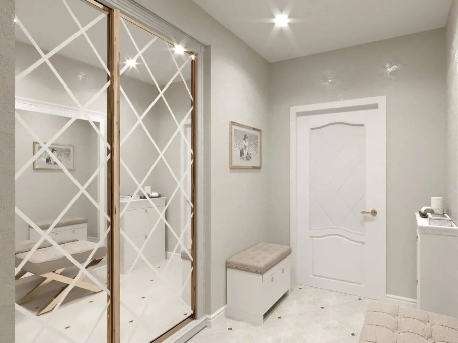 Зеркальное панно в прихожей