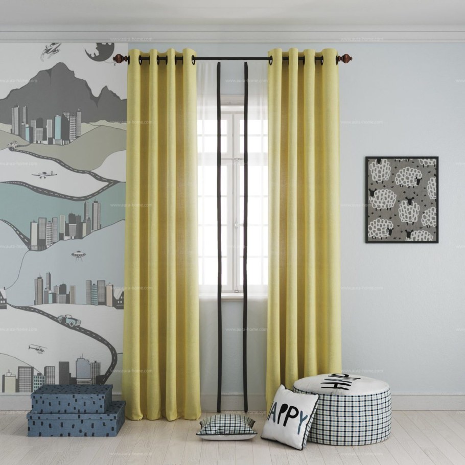 Серо желтые шторы