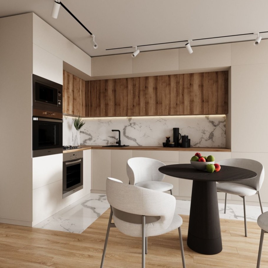 Кухня-гостиная 16 кв м в стиле функционализм