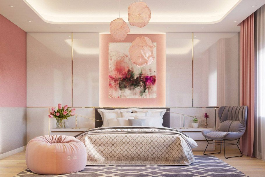 Гостиная в персиковых тонах