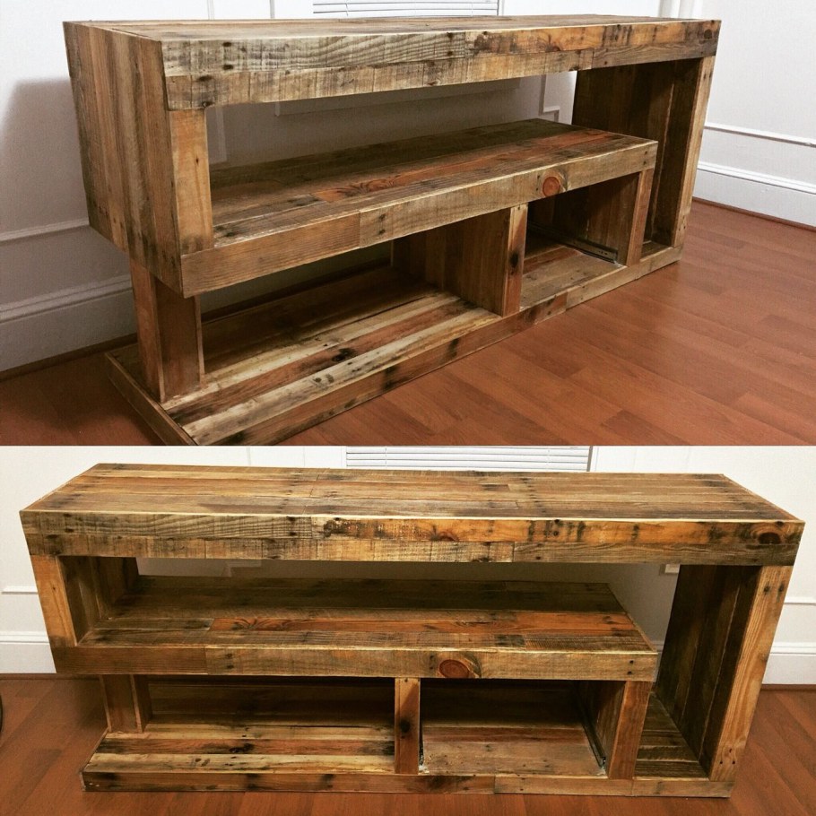 Тумба под телевизор из паллет