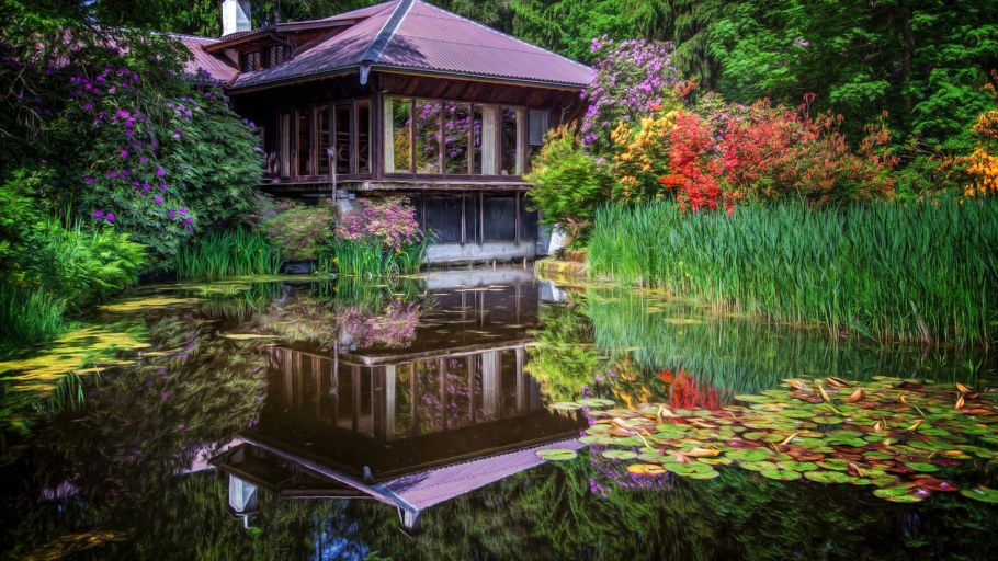 Японская усадьба с прудиком