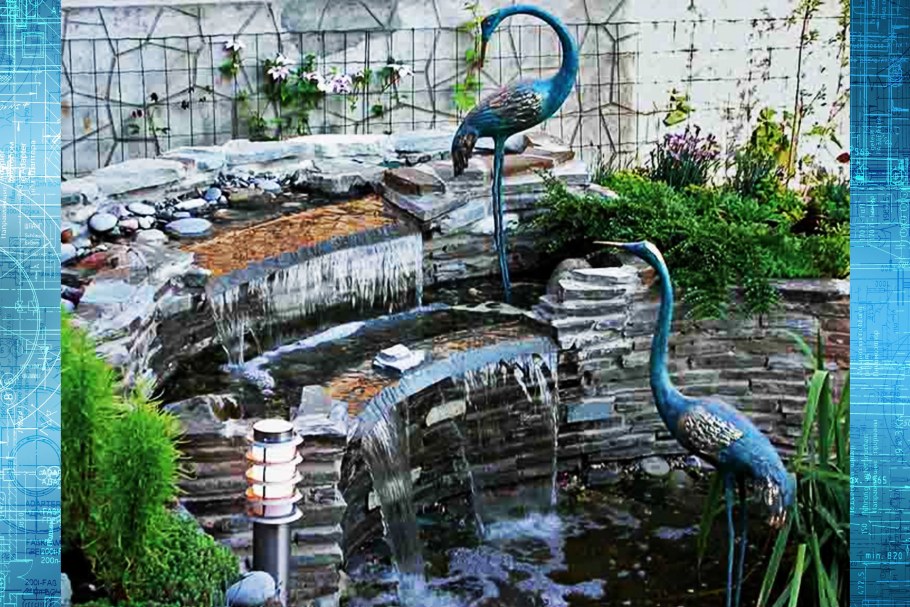 Фонтан водопад для сада